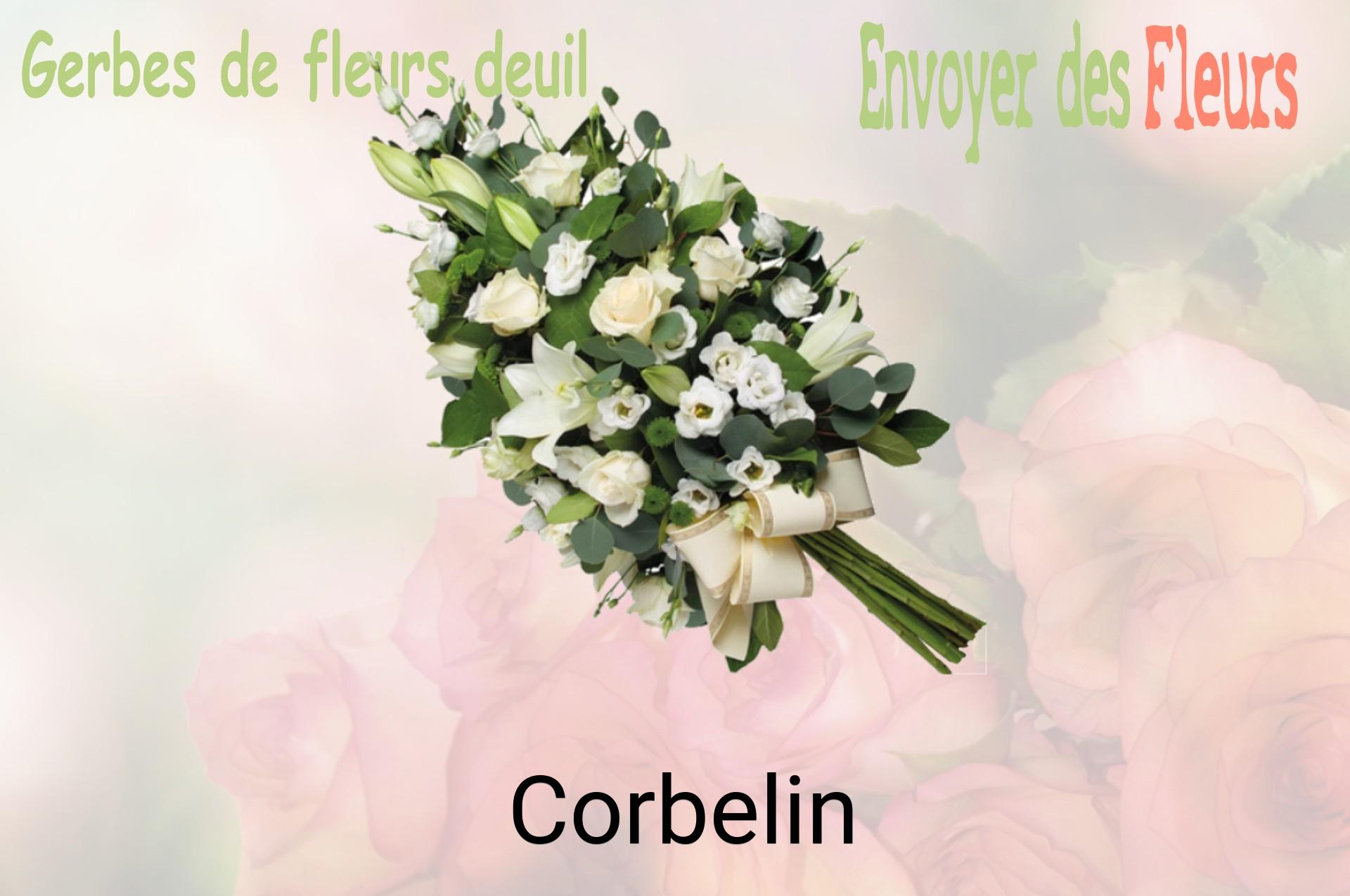 Gerbe de fleurs de deuil livrée à Corbelin